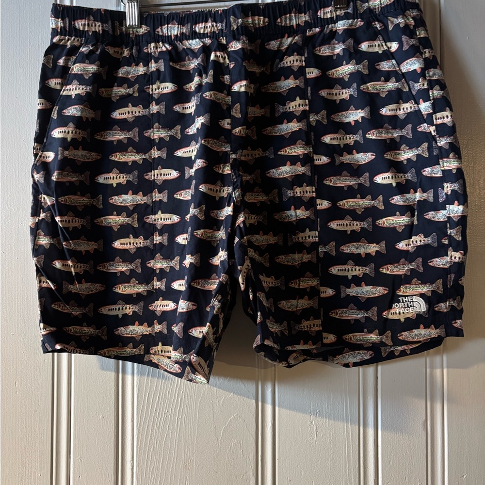 The North Face Men's Fish Pattern Swim Trunks - Dark Blue